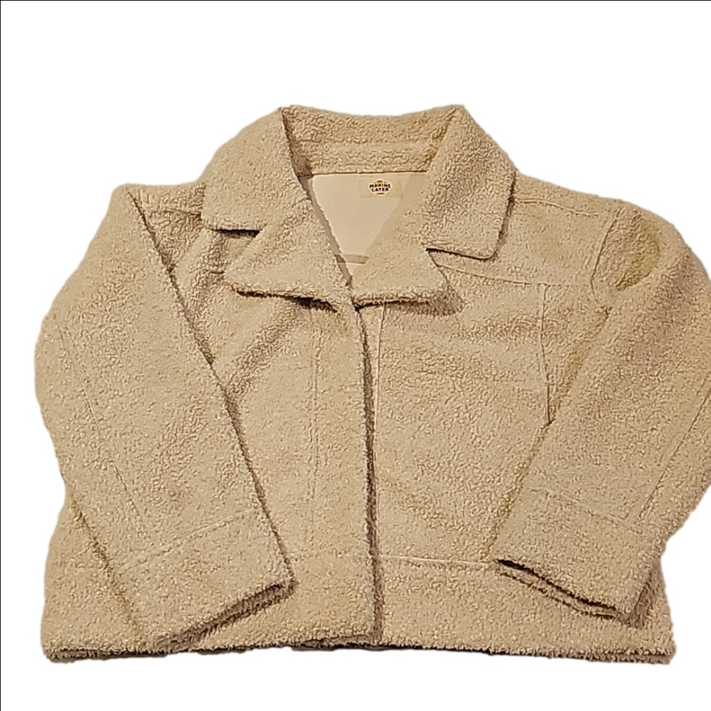 Marine Layer teddy bear sheria jacket womans small very good condition cream